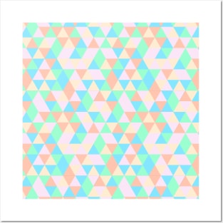 Geometric Triangles With Colorful Seamless Pattern Posters and Art